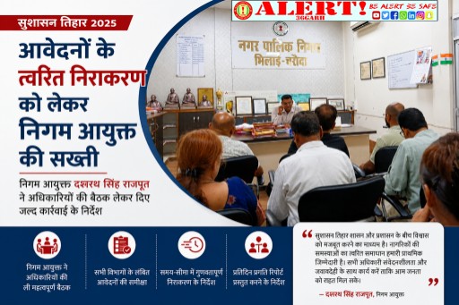  सुशासन तिहार में प्राप्त आवेदनों के त्वरित निराकरण के लिए निगम आयुक्त सख्त, अधिकारियों को दिए जल्द कार्रवाई के निर्देश