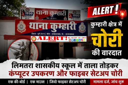  लिमतरा शासकीय स्कूल में चोरी, ताला तोड़कर कंप्यूटर उपकरण सहित सामान पार
