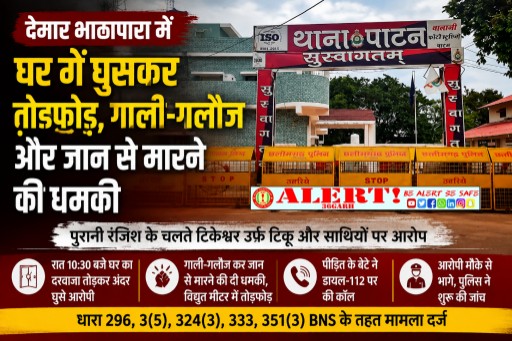  घर का दरवाजा तोड़कर घुसे युवक, गाली-गलौज कर दी जान से मारने की धमकी; बिजली मीटर में भी तोड़फोड़