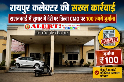  राशनकार्ड सुधार में देरी पड़ी भारी: तिल्दा CMO पर कलेक्टर ने लगाया 100 रुपये जुर्माना