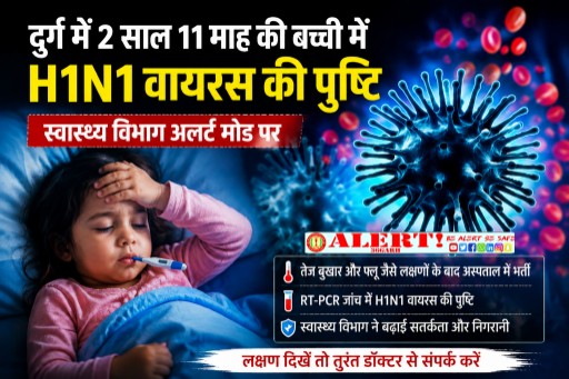  दुर्ग में 2 साल 11 माह की बच्ची में H1N1 वायरस की पुष्टि, स्वास्थ्य विभाग अलर्ट