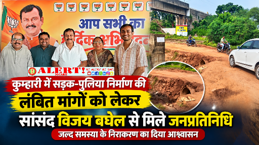  कुम्हारी में सड़क-पुलिया निर्माण की लंबित मांगों को लेकर सांसद विजय बघेल से मिले जनप्रतिनिधि